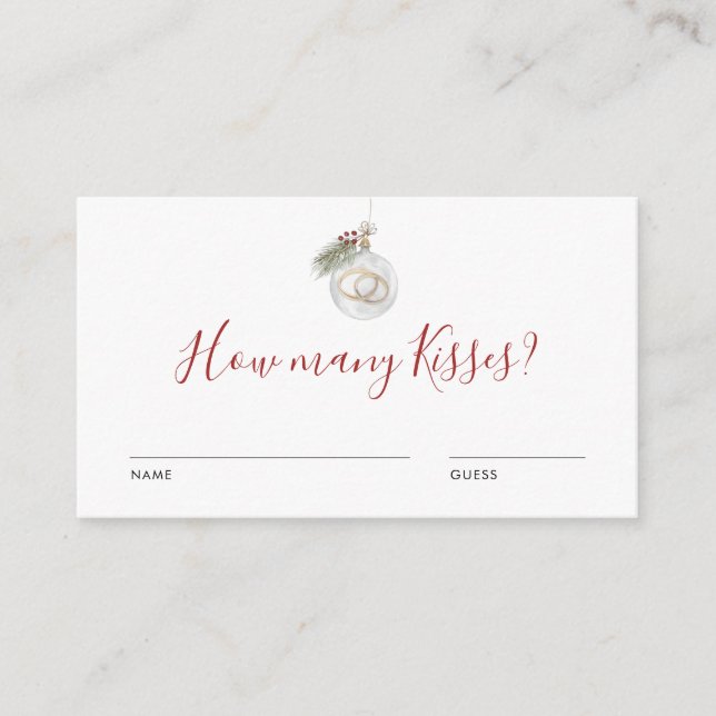 Winter Christmas Ornament Guess How Many Game Card Begleitkarte (Vorderseite)