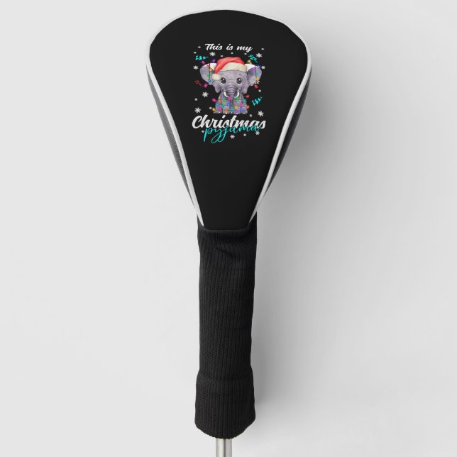 Winter Christmas Pajama Elephant Golf Headcover (Vorderseite)