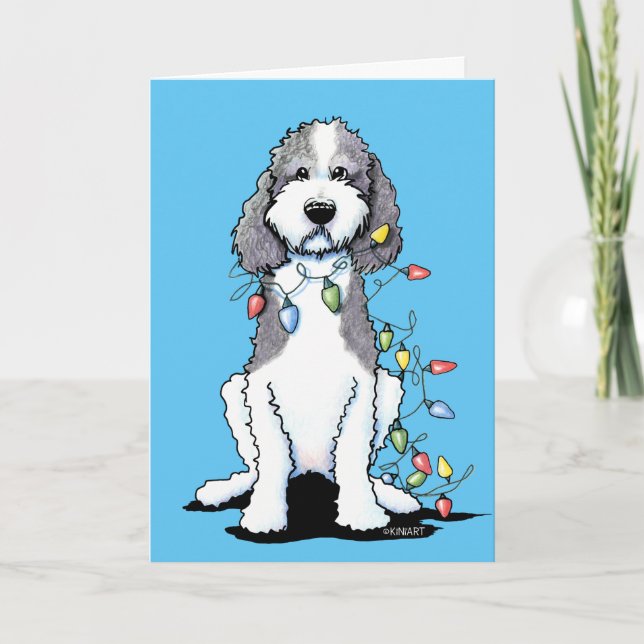 Winter Christmas Parti Doodle Feiertagskarte (Vorderseite)