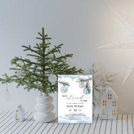 Winter Christmas Snowflake Ball Boy Baby Shower Einladung