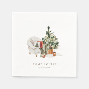 Winter Christmas Tree Baby Dusche Serviette