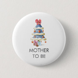 Winter Christmas Tree Mother To Be Baby Shower Button