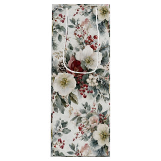 Winter Christrose & Beere Geschenktüte Für Weinflaschen