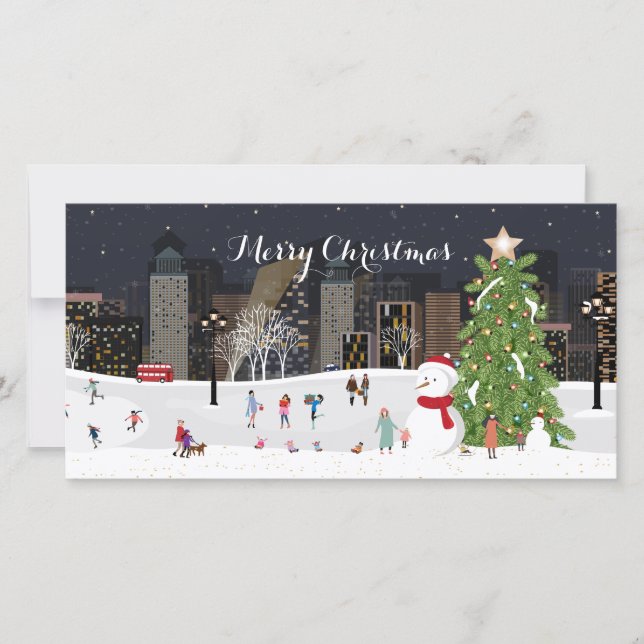 Winter City Wonderland Weihnachtslandschaft mit Fo (Vorderseite)