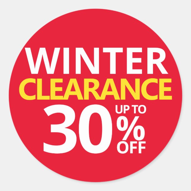 Winter Clearance 30 % - 30 % - weniger als 30 klei Runder Aufkleber (Vorderseite)