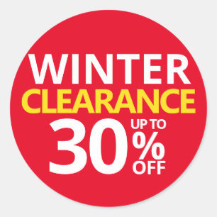 Winter Clearance 30 % - 30 % - weniger als 30 klei Runder Aufkleber