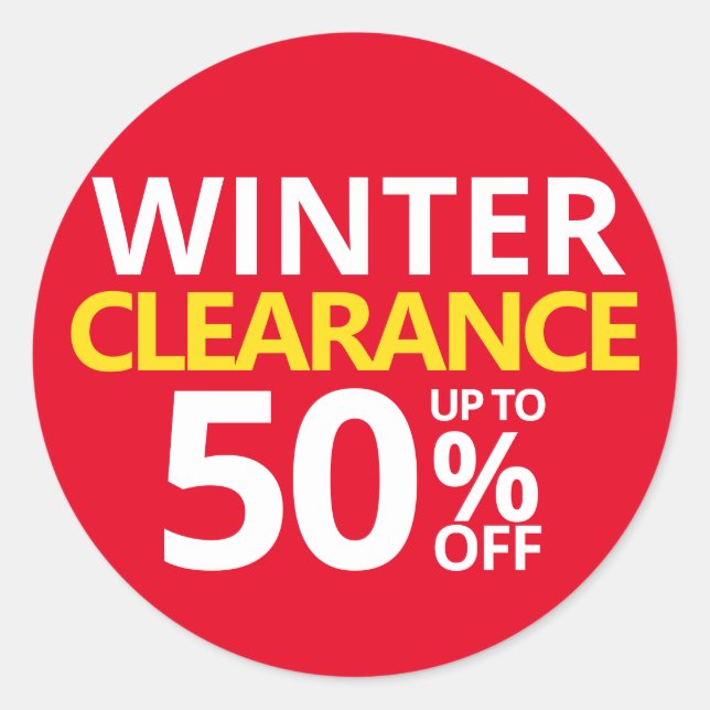 Winter Clearance 50 % - 50 % - Abnahme von 50 % fü Runder Aufkleber (Vorderseite)