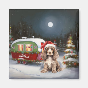 Winter Cocker Spanisch Caravan Weihnachtsabenteuer Magnet
