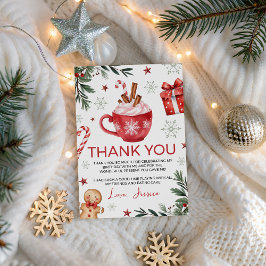 Winter Cocoa Birthday Thank You Card Einladung