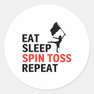 Winter Color Guard Flag Corps Dance Runder Aufkleber