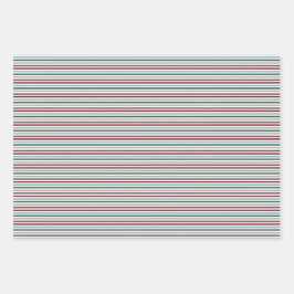 Winter Colors Wrapping Paper Flat Sheet Set 12 Geschenkpapier Set
