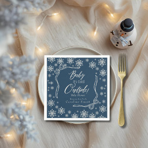 Winter Coquette Blue Baby ist kaltes Papier Napkin Serviette
