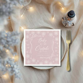 Winter Coquette Pink Baby ist kaltes Papier Napkin Serviette