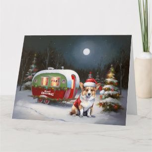 Winter Corgi Caravan Weihnachtsabenteuer Karte