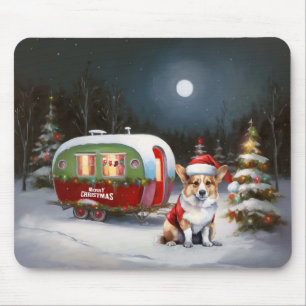 Winter Corgi Caravan Weihnachtsabenteuer Mousepad
