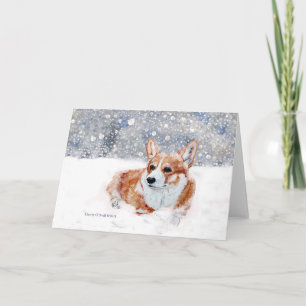 Winter Corgi Feiertagskarte
