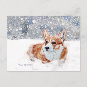 Winter Corgi Postkarte