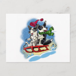 Winter Corgis Postkarte