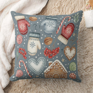 Winter Cottage - Handschuhe, Lebkuchen & Süßigkeit Kissen