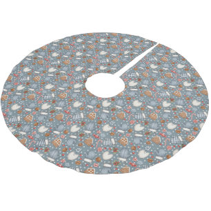 Winter Cottage Muster Baumskirt Polyester Weihnachtsbaumdecke
