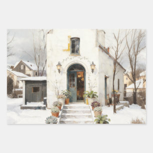Winter Cottage Sukkulenten-Geschenkpapier Geschenkpapier Set