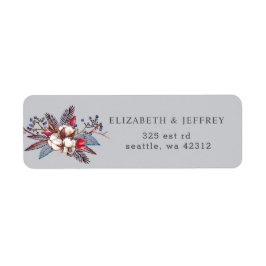 Winter Cotton Dusty Blue Red Berries Hochzeit