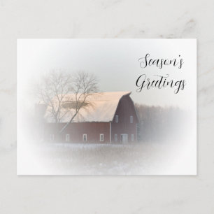 Winter Country Barn Business Frohe Festtage Feiertagspostkarte