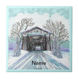Winter Covered Bridge Fliese