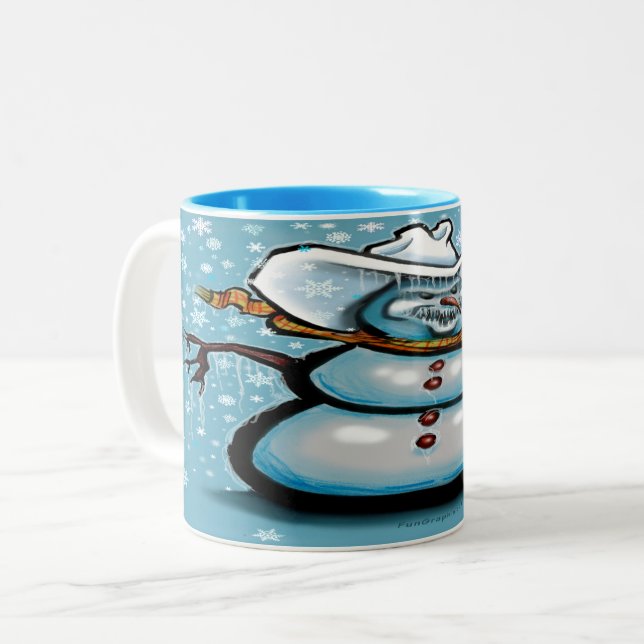 Winter Cowboy Zweifarbige Tasse (Vorderseite Links)