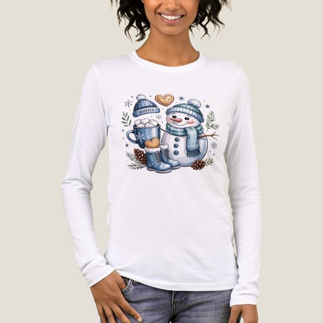 Winter Cozy Snowman  Tri-Blend Shirt (Vorderseite)