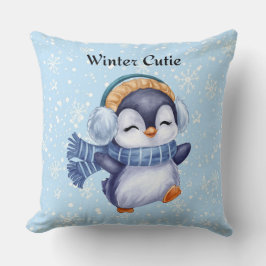 Winter Cutie | Cute Penguin Decorative Pillow Kissen