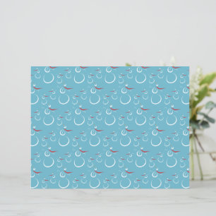 Winter Cyan Niedlich Snowman Family Pattern