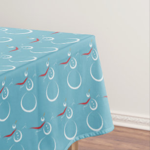 Winter Cyan Niedlich Snowman Pattern Tischdecke