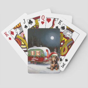 Winter Dackel Caravan Weihnachtsabenteuer Spielkarten