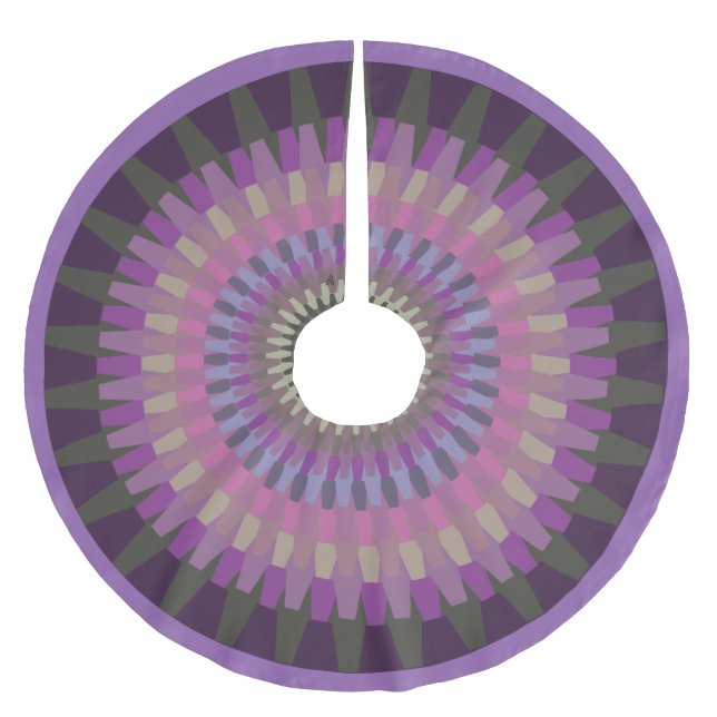 Winter Dahlia in warmen Farben des Lila Abends Fleece Weihnachtsbaumdecke (Vorderseite)