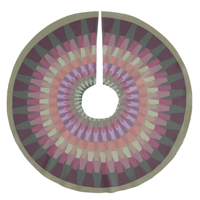 Winter Dahlia in warmen Farben Polyester Weihnachtsbaumdecke (Vorderseite)