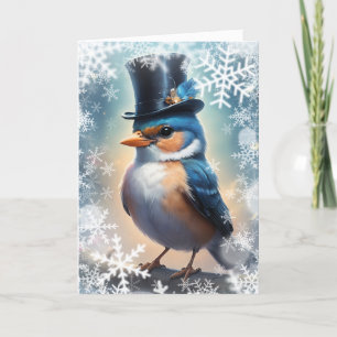Winter Dapper Bird Feiertagskarte
