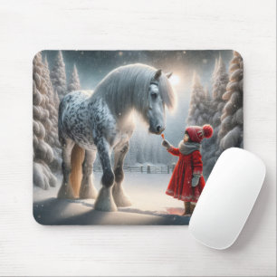 Winter Dapple Gray Pferd Mousepad