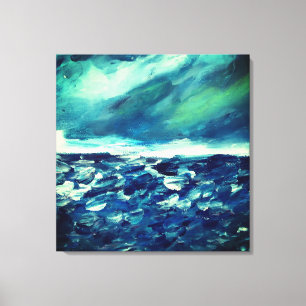 Winter Day Abstrakt Finger Painting Leinwanddruck