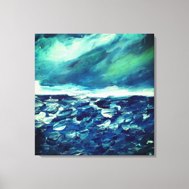 Winter Day Abstrakt Finger Painting Leinwanddruck (Vorderseite)