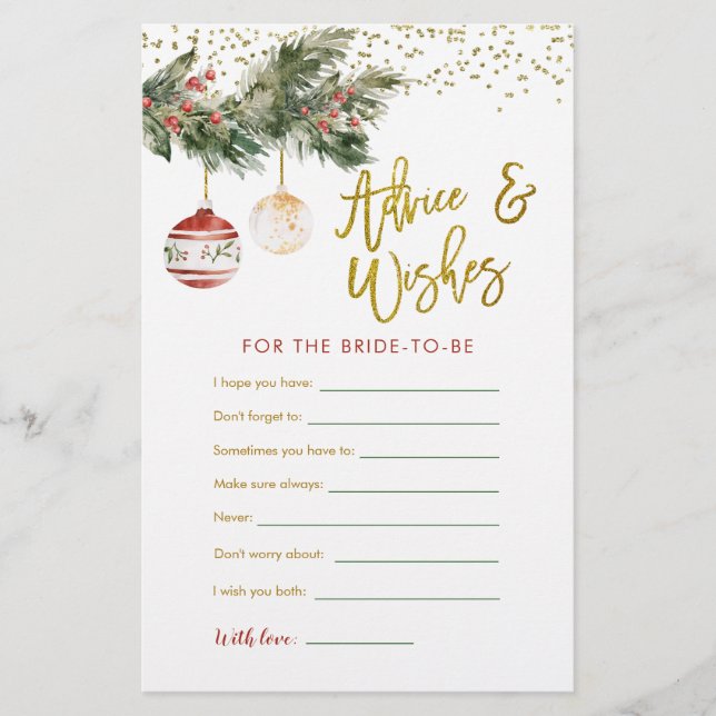 Winter Deck Brautparty Adive & Wishings (Vorderseite)