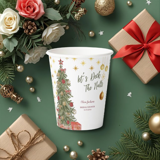 Winter Deck the Halls Bridal Dusche Einladung Pappbecher (Von Creator hochgeladen)