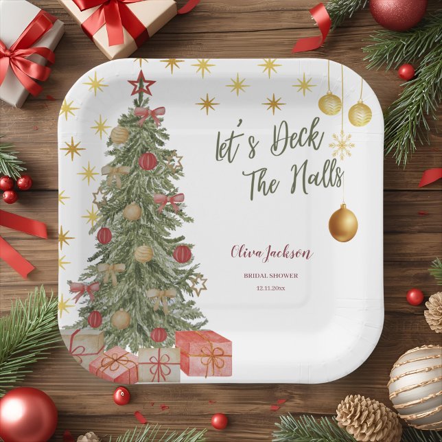 Winter Deck the Halls Bridal Dusche Einladung Pappteller (Von Creator hochgeladen)