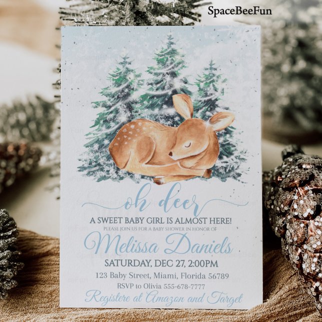 Winter Deer Baby Dusche Einladung Boy Deer Winter (Winter Deer Baby Shower invitation Boy Deer Winter Deer Boy Invite  It's Cold Outside Christmas )