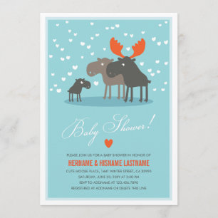 Winter Deer Family Paares Kinderdusche Einladung