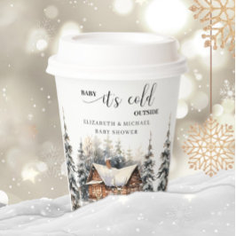 Winter Deer Forest Baby ist kalt draußen Pappbecher