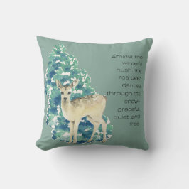 Winter Deer in the Snow – Wildlife Art Home Decor Kissen