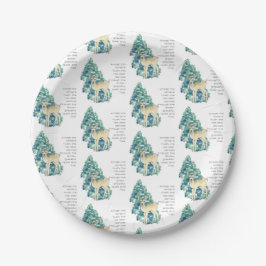 Winter Deer in the Snow – Wildlife Art Home Decor Pappteller