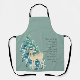 Winter Deer in the Snow – Wildlife Art Home Decor Schürze