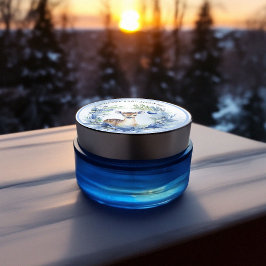 Winter Deer Watercolor Babydusche Runder Aufkleber